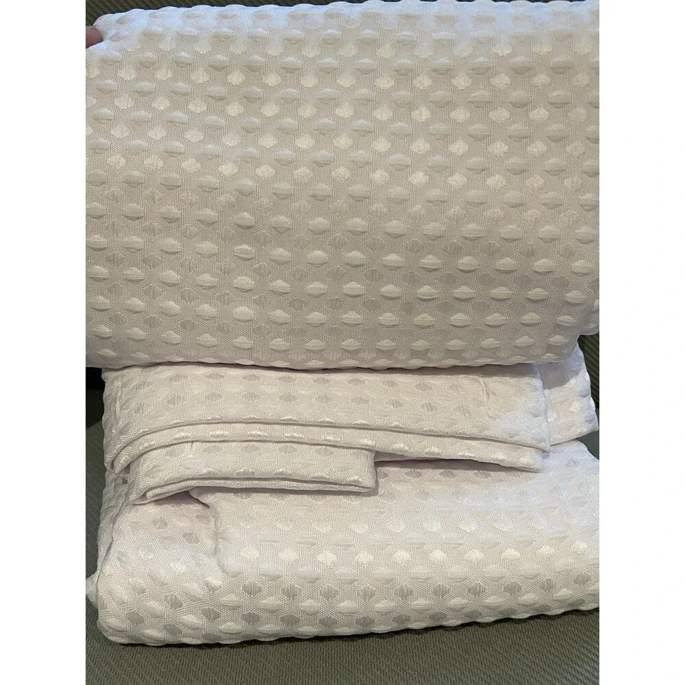 DKNY Waffle White Fabric Polyester Shower Curtain 72